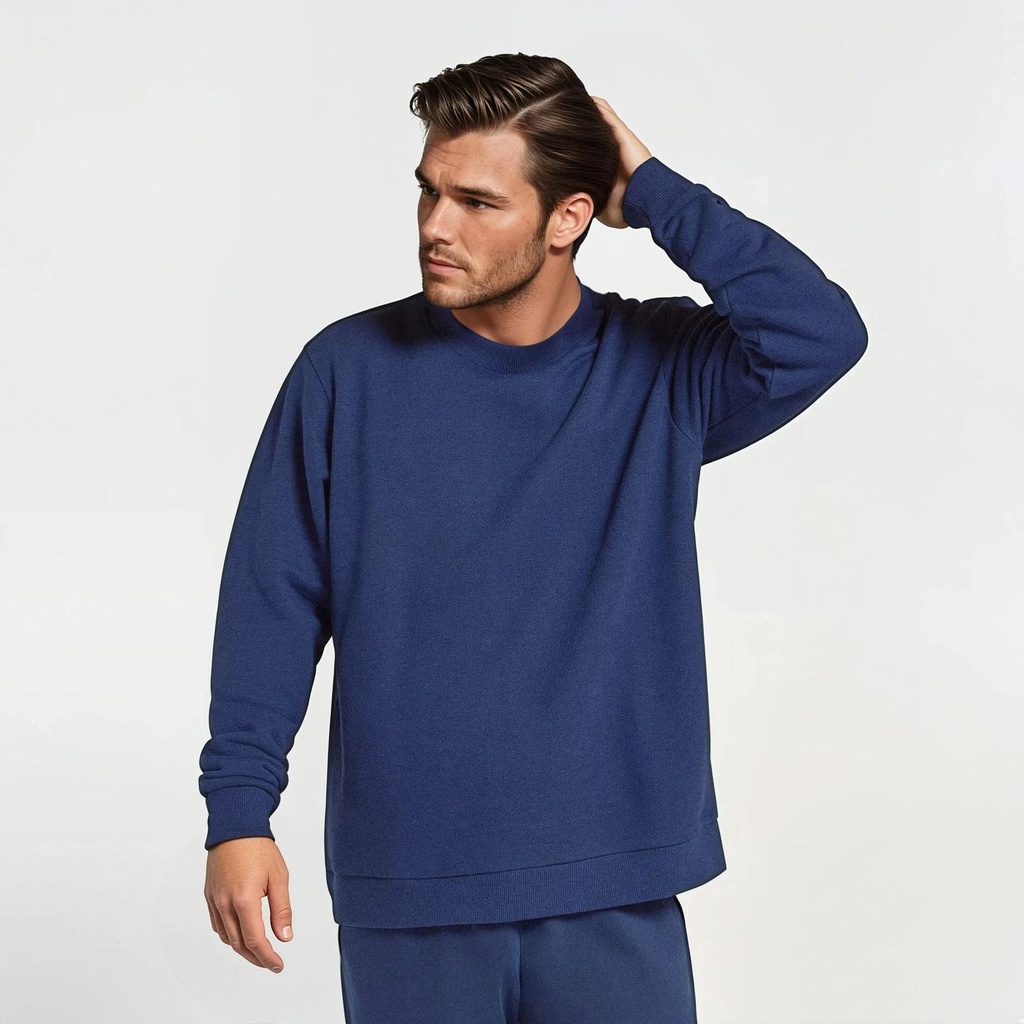 [A11522M001] Men's Merino Blend Sweatshirt - Deep Navy (S)