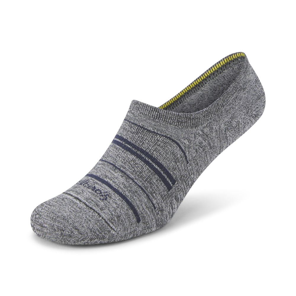 [A11495U001] Anytime No Show Sock - Natural Grey Heather/Deep Navy (S (W5-7))