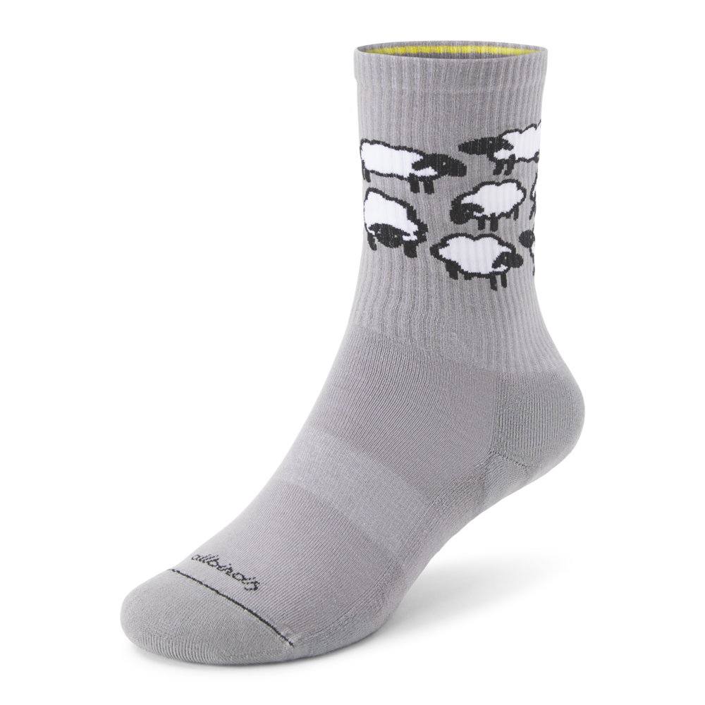 [A11496U001] Anytime Crew Sock - Medium Grey/Blizzard (Natural Black) - Sheep (S (W5-7))
