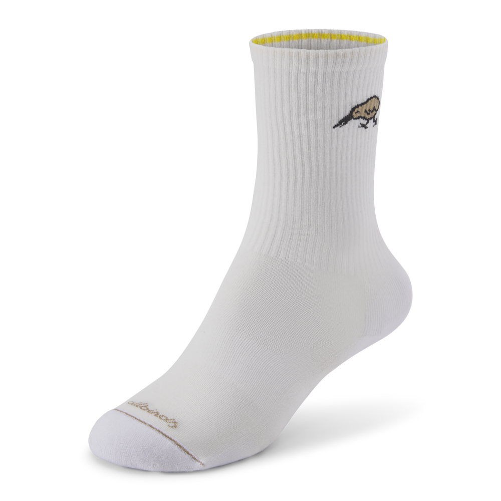 [A11490U001] Anytime Crew Sock - Blizzard/Rugged Beige (Natural Black) - Kiwi Bird (S (W5-7))
