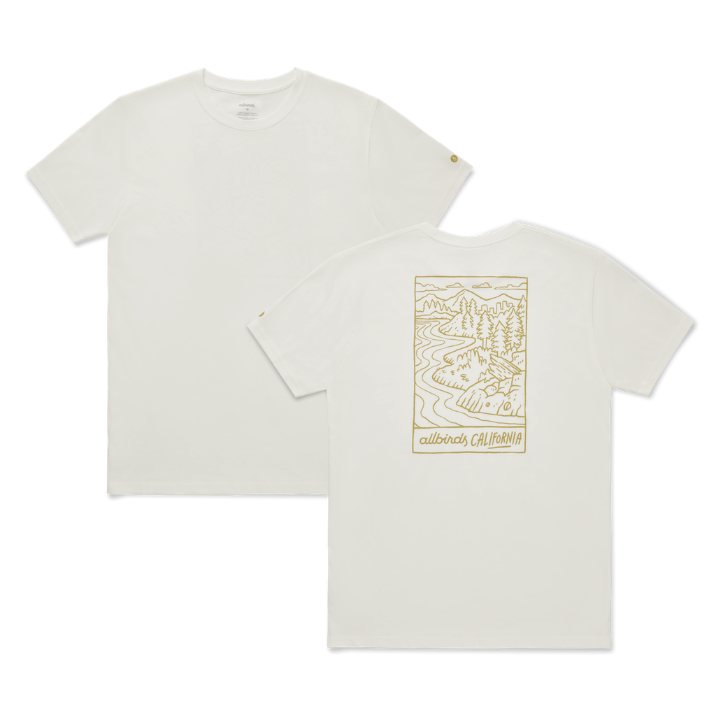 [A11528M000] Unisex Organic Cotton Graphic Tee - Natural White/Stony Beige - CA (XS)