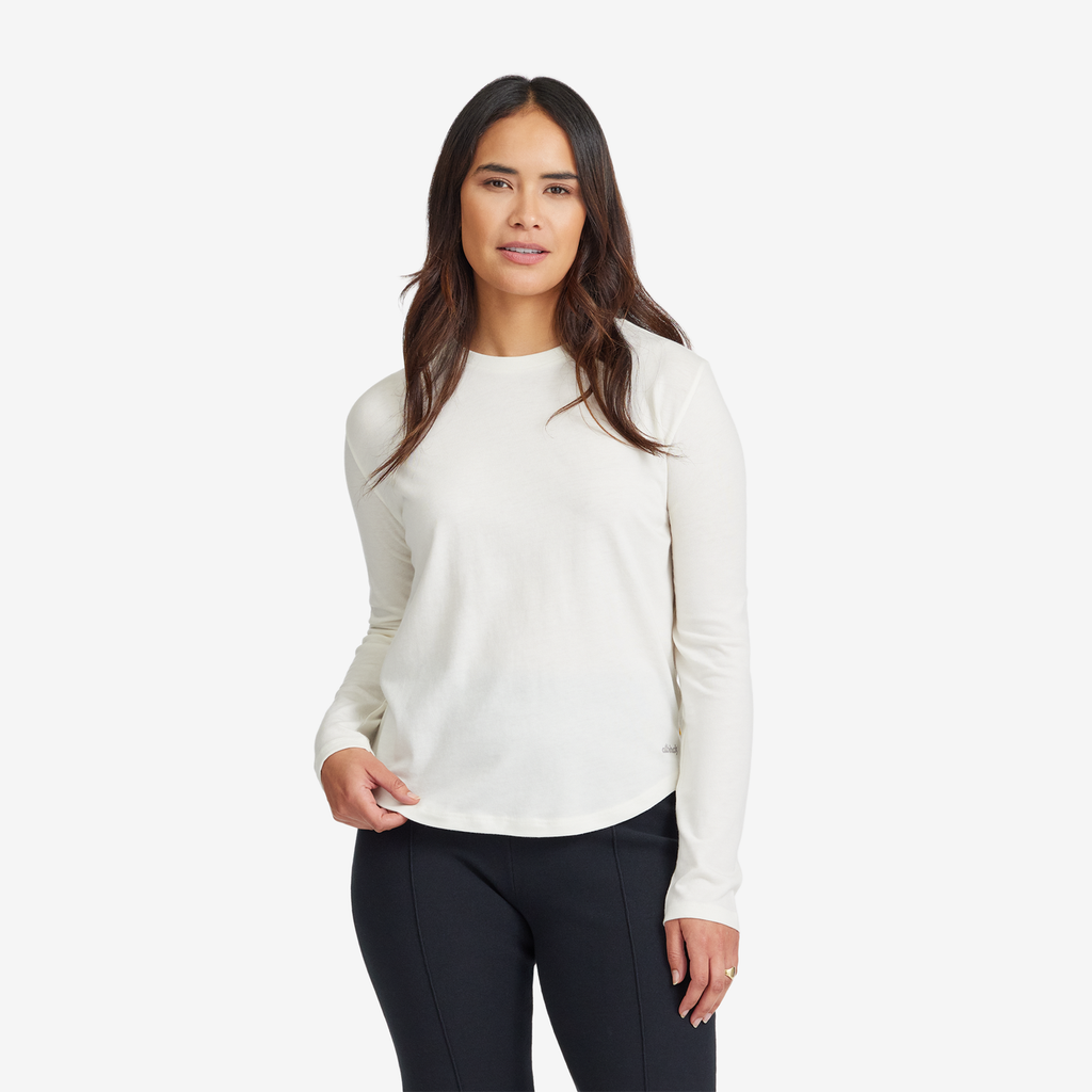 [A10341W000] Women's Soft Merino Long Sleeve Tee - Natural White (XS)