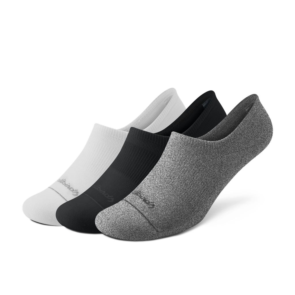 [A12750U001] Anytime No Show Heel Grip Sock - Blizzard, Natural Black, Natural Grey Heather (S (W5-7))