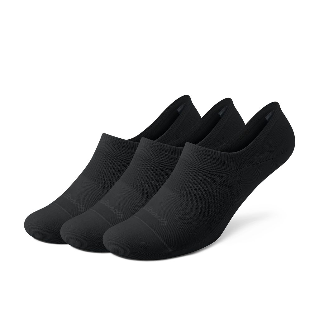[A12751U001] Anytime No Show Heel Grip Sock - Natural Black, Natural Black, Natural Black (S (W5-7))