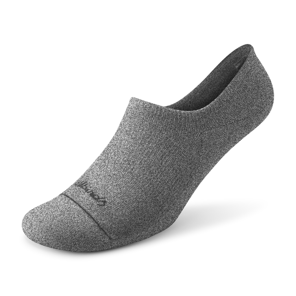[A12728U001] Anytime No Show Heel Grip Sock - Natural Grey Heather (S (W5-7))