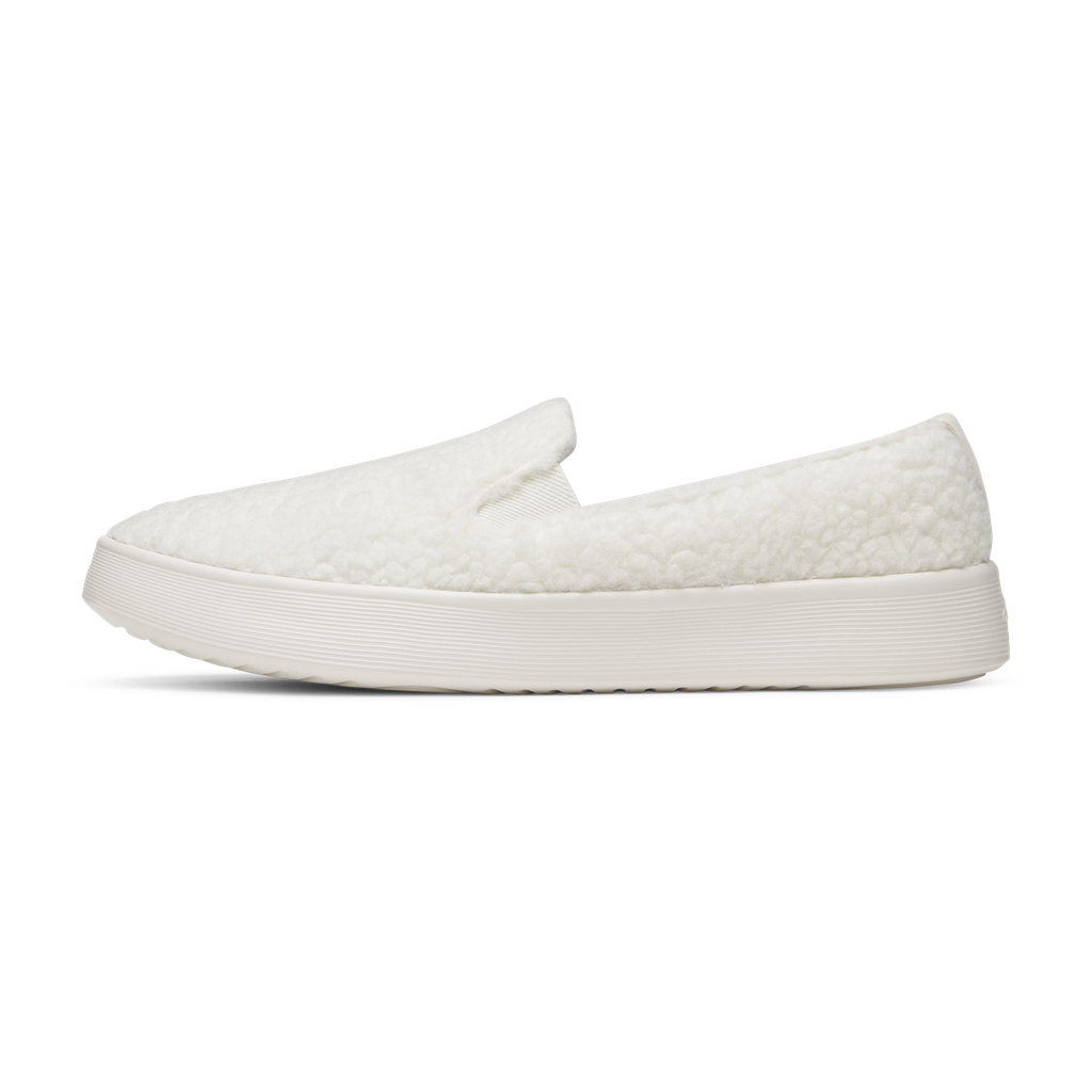 [A11824W050] Women's Wool Cruiser Slip On Fluff - Natural White (Natural White Sole) (5)