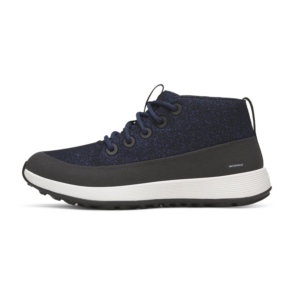 [A12038W050] Women's Wool Runner NZ Mid Waterproof - Natural Black/Royal Blue (Barely Grey Sole) (5)
