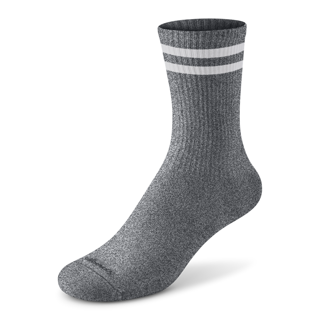[A12164U001] Anytime Crew Sock - Natural Grey Heather/Natural White (S (W5-7))