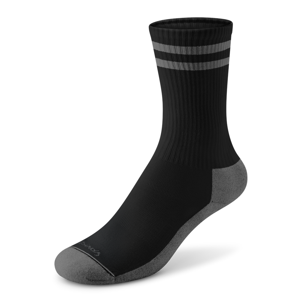 [A12131U001] Anytime Crew Sock - Natural Black/Dark Grey Stripe (S (W5-7))