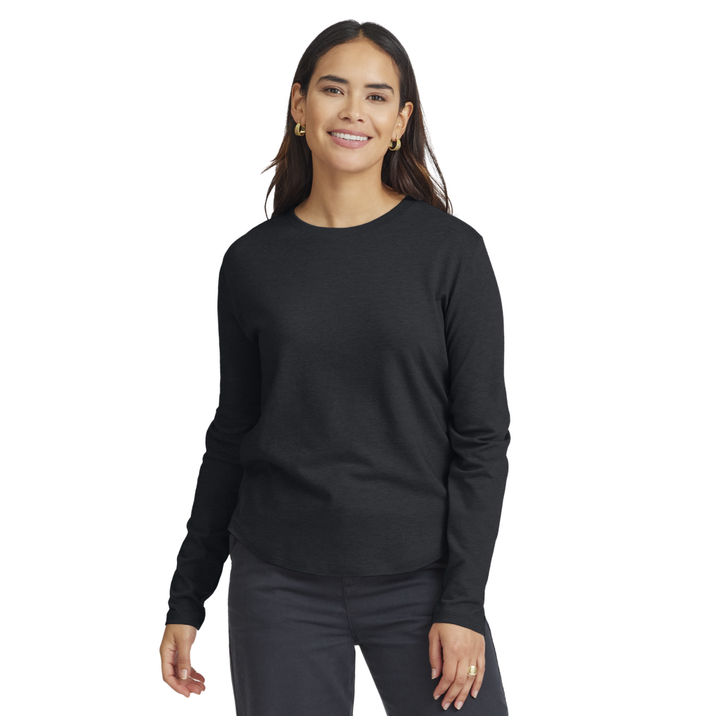 [A11503W000] Women's Soft Merino Long Sleeve Tee - True Black (XS)
